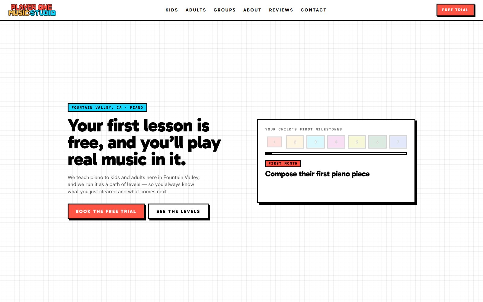 Player One Music Studio website project