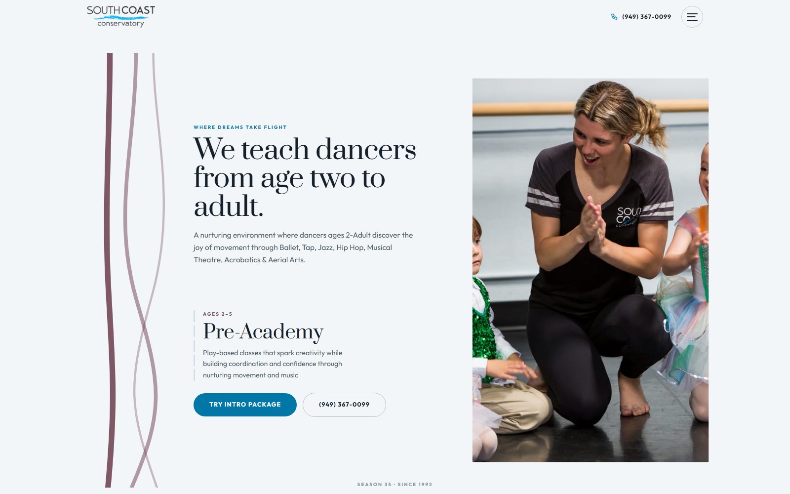 South Coast Conservatory website project